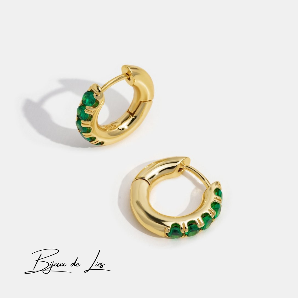 Boucles d'oreilles vert émeraude