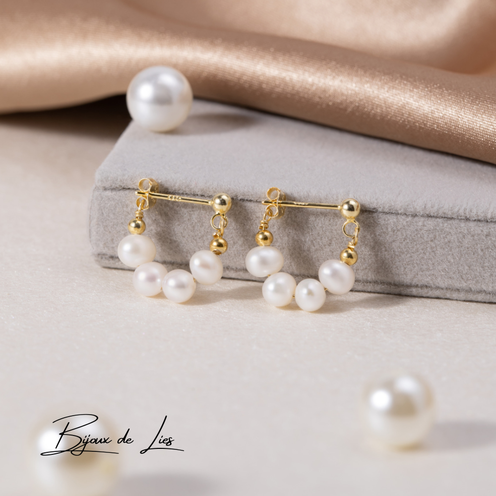 Boucles d'oreilles Celine en perles