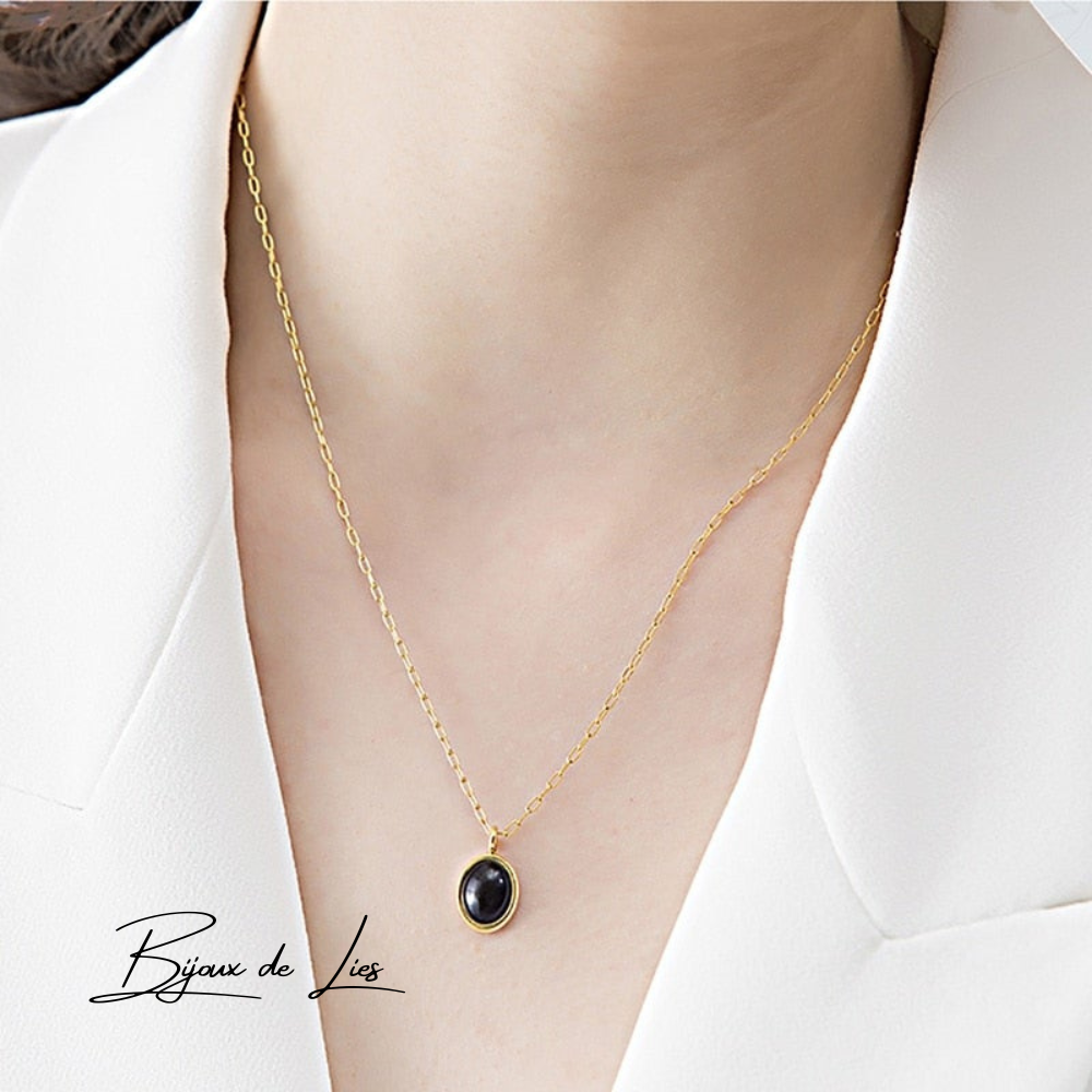 Collier d'onyx noir