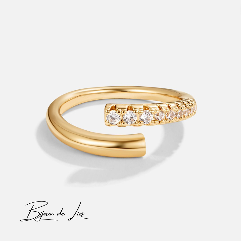 Arya Bague enveloppante en or et cristal