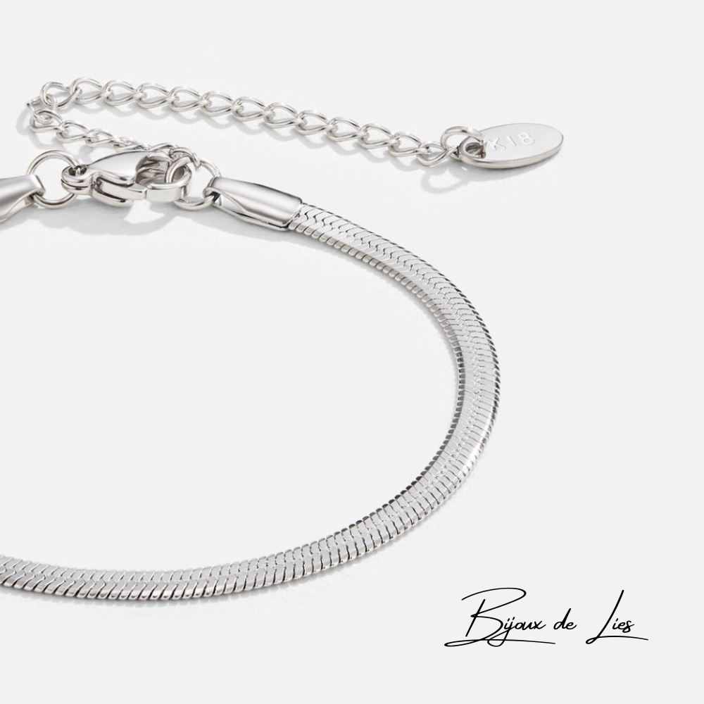 Sarya - Bracelet en argent avec chaîne en serpent