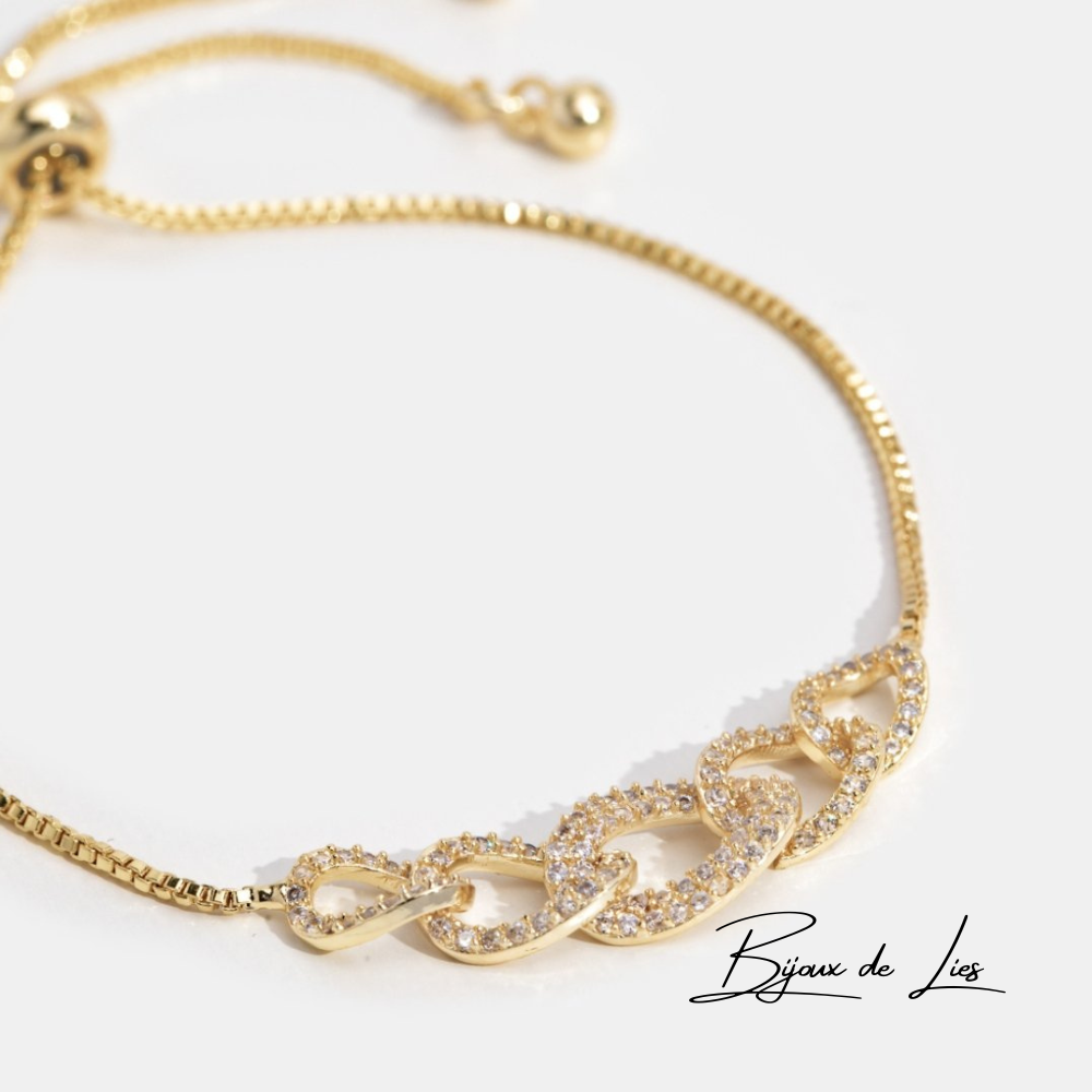 Bracelet Lucy en or et cristal